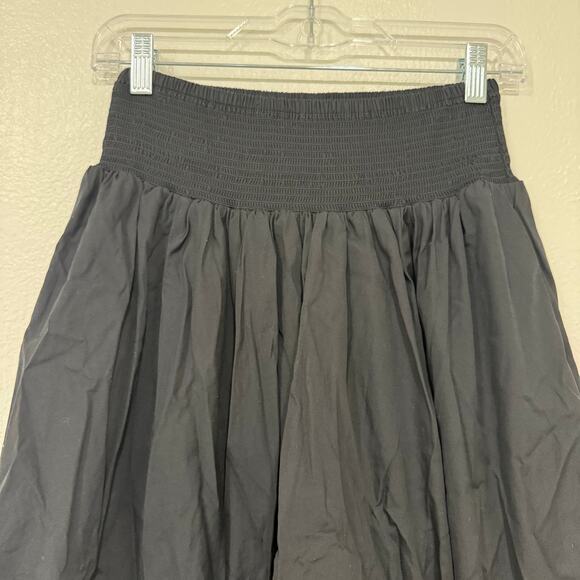 NWT Madewell Poplin Smocked Bubble Midi Skirt True Black Size XXS - Picture 4 of 8